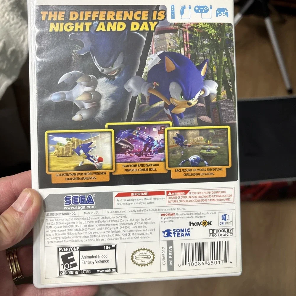 Sonic Unleashed Sega (Nintendo Wii, 2008)  - Game , Case No Instructions